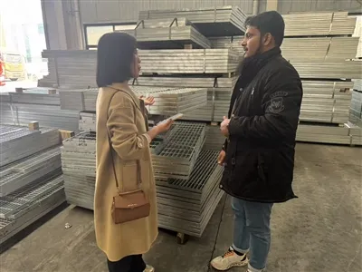 কাতারি গ্রাহকরা GNEE স্টিল গ্যালভানাইজড স্টিল গ্রেটিং প্রোডাকশন লাইনে যান